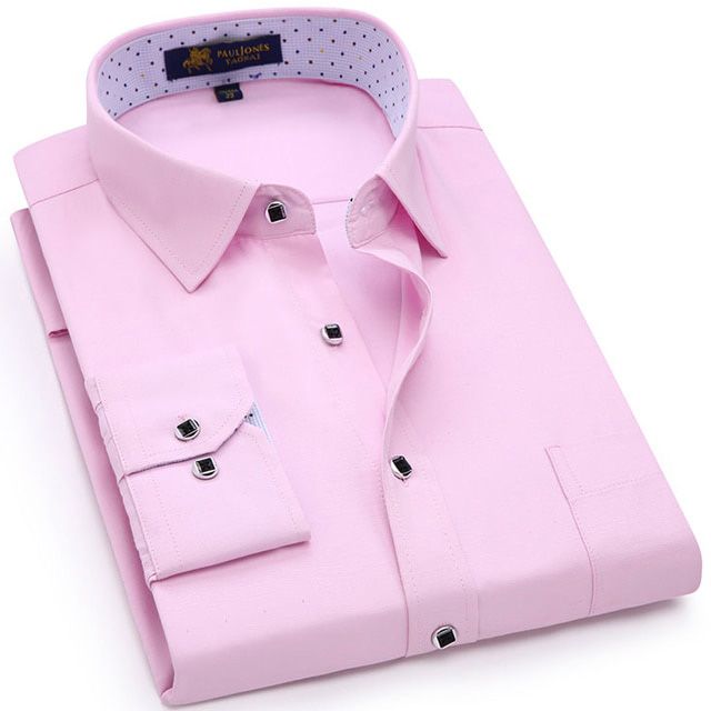 Men's Regular-fit Long Sleeve Solid Linen Shirt Single Patch Pocket Square Collar Inner Polka Dot Casual Button-up Thin Shirts