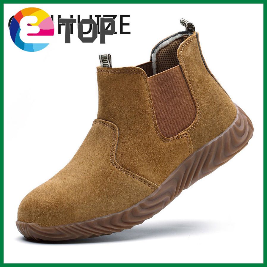 Suede work safety shoes, Kevlar midsole, anti-smash, anti-scald, anti-piercing welding shoes, non-slip wear-resistant safety boots
