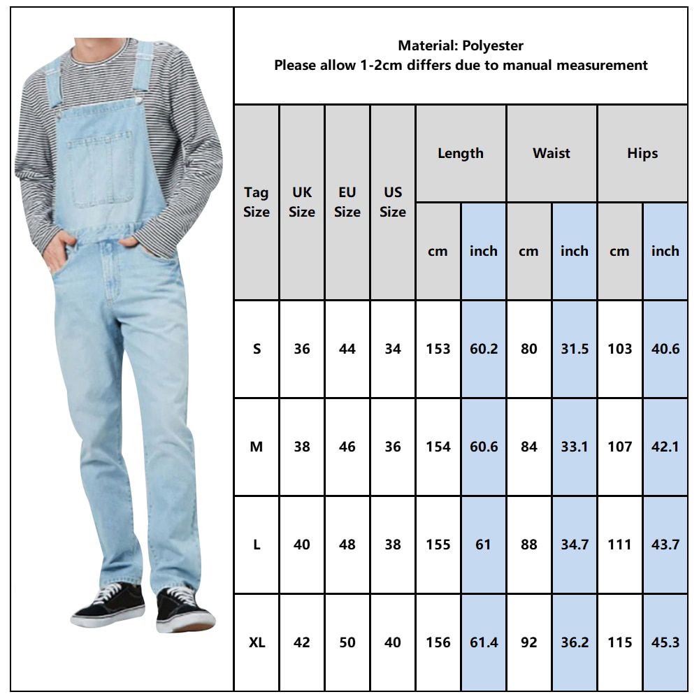 Men's Denim Bib Pants Washed Full Length Jeans Jumpsuits Hip Hop Straight Jean Overalls for Men Streetwear New Male Jumpsuit