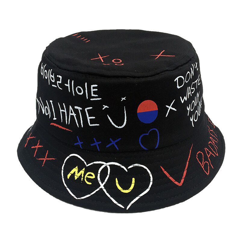 black Unisex Harajuku Bucket Fishing Outdoor Hip Hop Cap Men's Summer For Fisherman Hat Women Bone