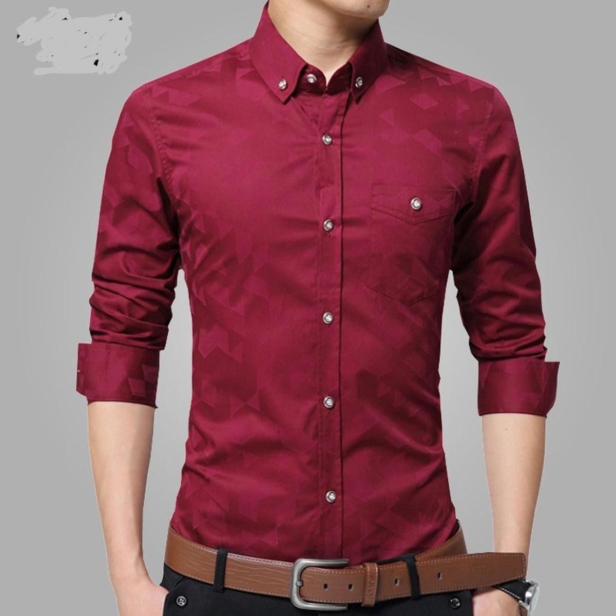 2021 & 2022 Stylish Regular Slim Fit Blank Cotton Long Sleeve Formal Shirt For Men
