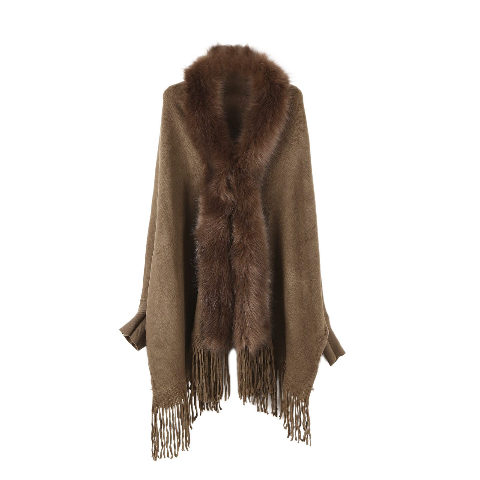 Winter Cape Loose Fit Tassel m Knitted Cardigan t