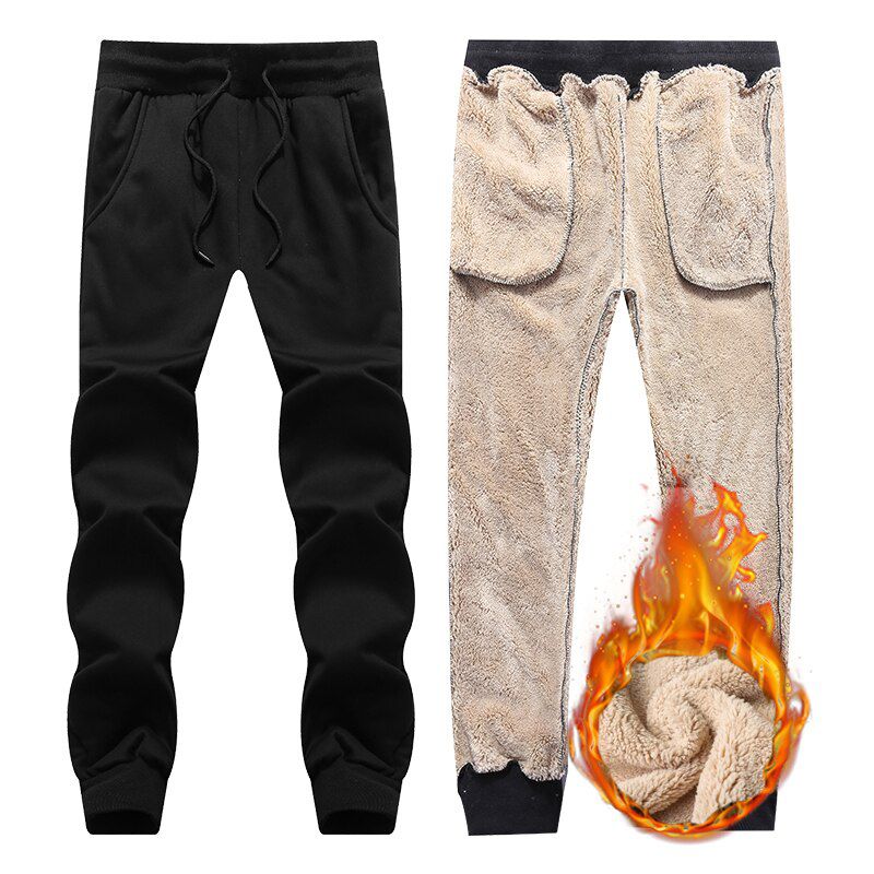 Men's Winter Keep Warm Jogging Pants Fleece Men Large Size Trousers Casual Thicken Sweatpants Male Sportwear,GA725