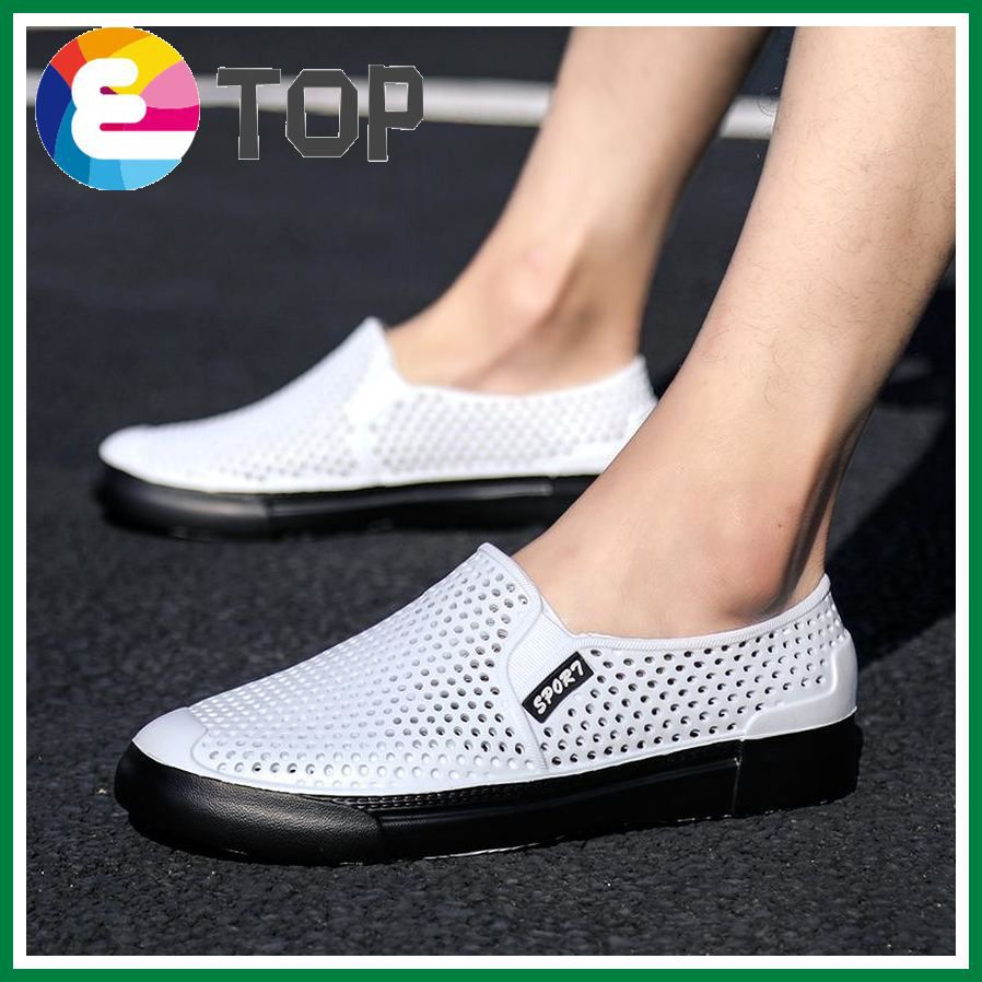 Korean summer new men's non-slip work loafers shoes sandals beach shoes Big Size 36-45