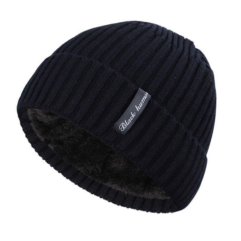 2020 winter hat letter label velvet thick men and women knit hat outdoor warm thickening casual design men's peas