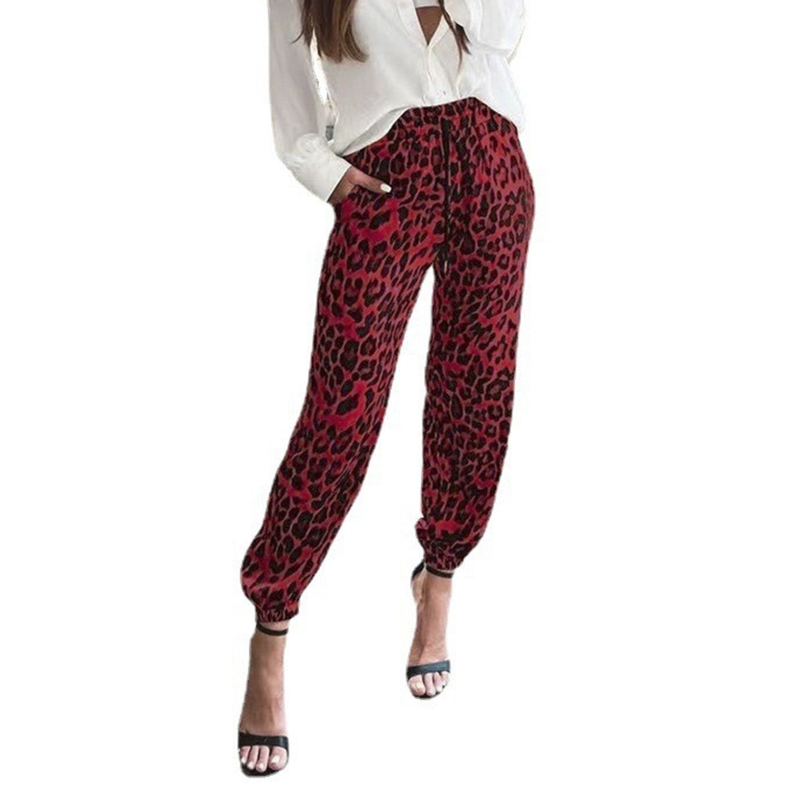 Women Trousers Drawstring Ankle Tied Slim-fitting Sweatpants