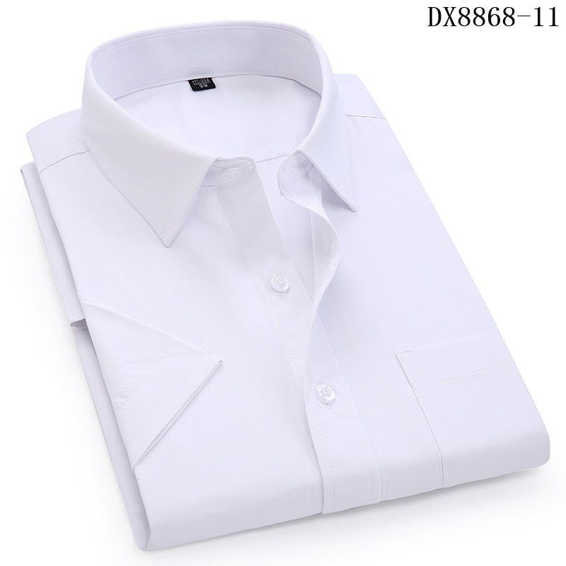 Men's Casual Dress Short Sleeved Shirt Summer White Blue Pink Black Male Regular Fit Shirt Men Social Shirts 4XL 5XL 6XL 7XL 8XL