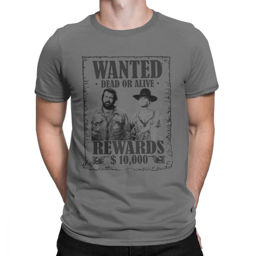 T Shirt Men Bud Spencer Terence Hill Wanted Lo Chimavano Classic Epic Movie Tshirt 100% Cotton Tees Graphic Tops Vintage T-Shirt