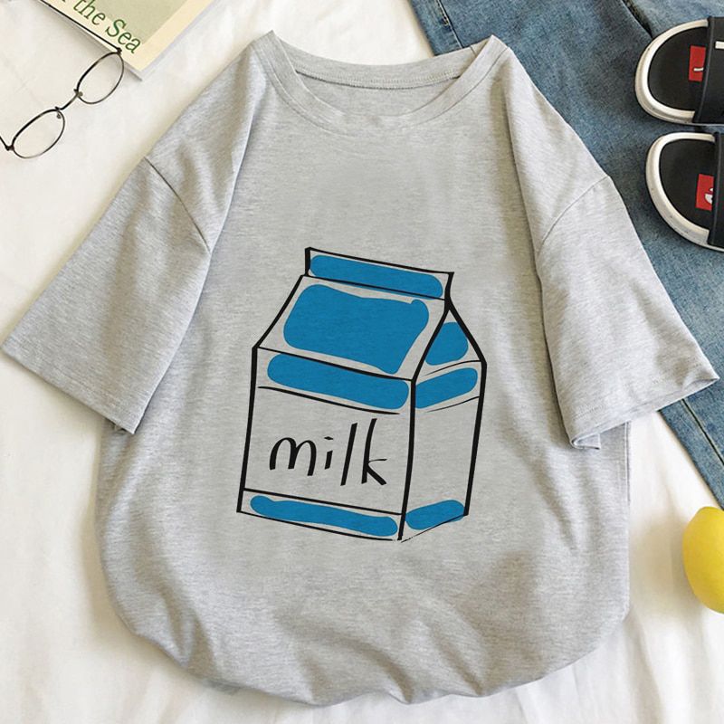Japan Strawberry Juice Graphic Print T-shirt Women 2020 New Summer Fashion Tshirt Tee Harajuku Aesthetic Pink Top Female T Shirt