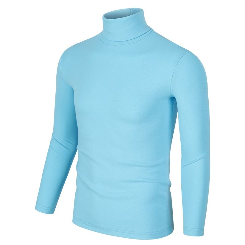 Turtleneck Men T-shirt Large Size 3XL 4XL 5XL Fashion Winter Long Sleeve T Shirt Men Fitness Slim Fit Tee Shirt Homme