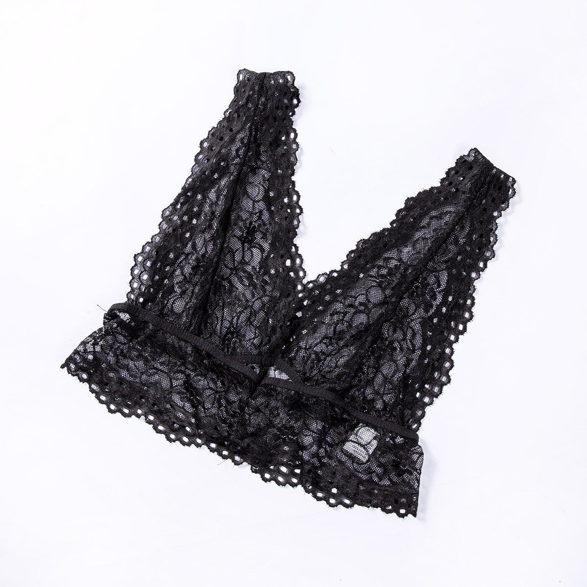 Women Lace Bralette Bustier Bra Bustier Crop Top Cami White Black Deep V Neck Vest See Through Tank Tops