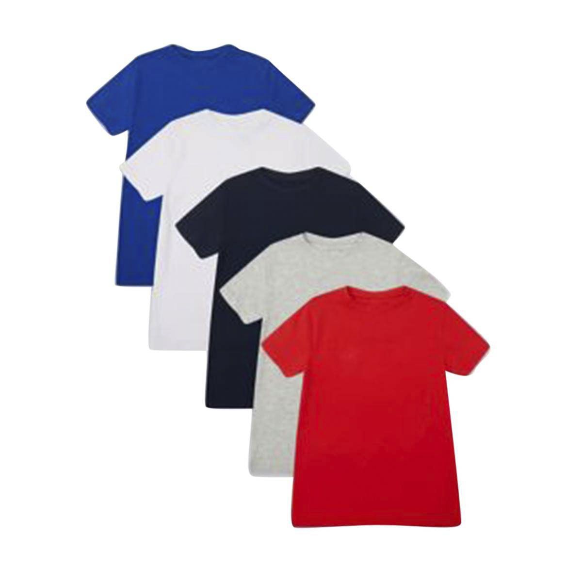 Solid Color Pack of 5 Combo Round Neck T-Shirt for Man