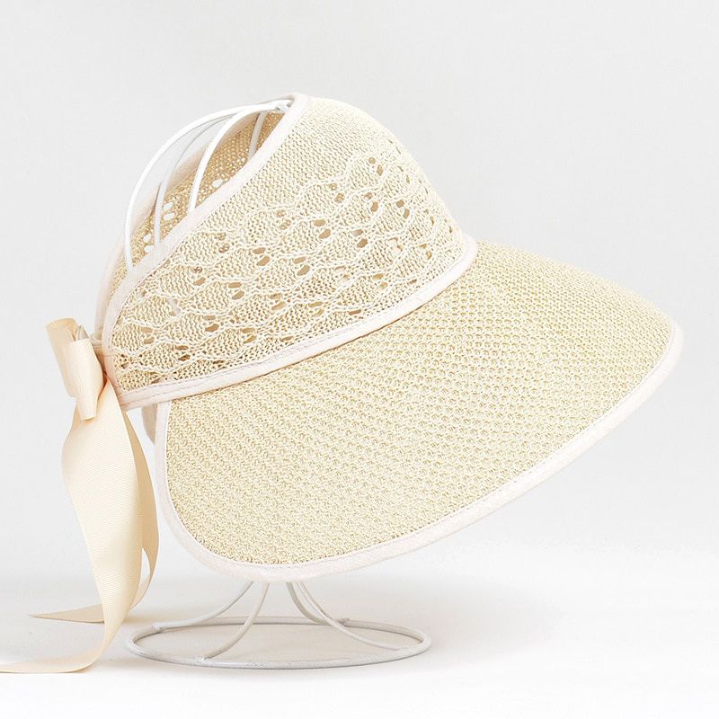 Summer Female Sun Hats Big Brim Classic Bowknot Foldable Fashion Straw Hat Casual Outdoor Beach Cap For Women UV Protected Hat