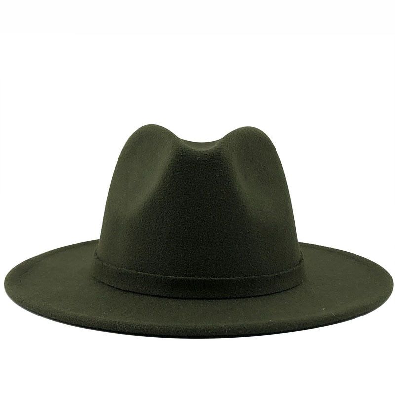 Men Women Wide Brim Wool Felt Jazz Fedora Hats British style Trilby Party Formal Panama Cap Black Yellow Dress Hat 56-58-60CM