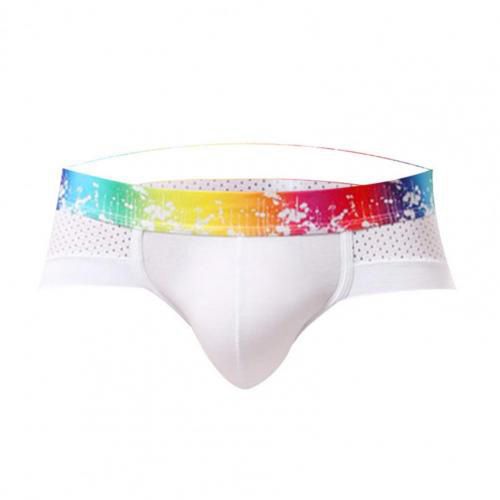 Swimming Briefs Panties Colorful Waistband Patchwork Cloth Men Panties for Daily Life Men's  Low Rise Briefs