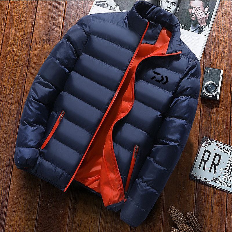 men's thick parka coat jacket winter casual jacket men's jacket solid collar men's windbreaker cotton jacket