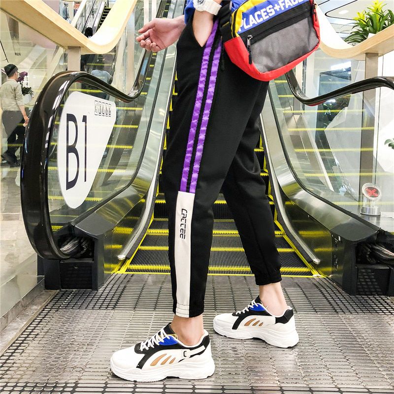 Autumn Japan Joggers Men Black Harem Pants Multi-pocket Ribbons Man Sweatpants Streetwear Casual Hop Mens Cargo Pants