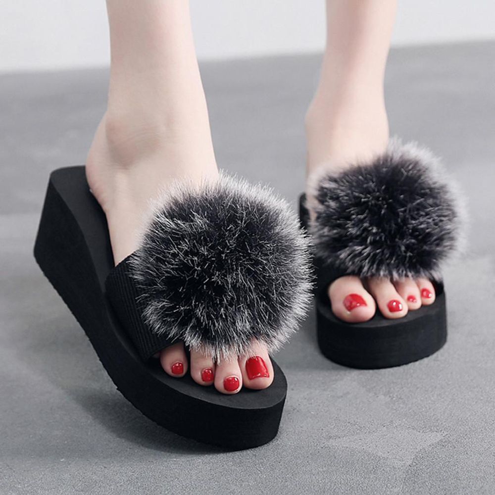 Women's Wedges Shoes Winter Indoor&Outdoor Non-Slip Slipper' Home Shoes