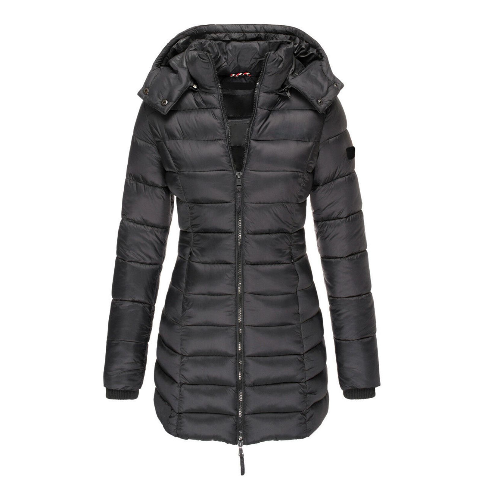 Female Jacket Stand Collar Warm Pockets Hoodie