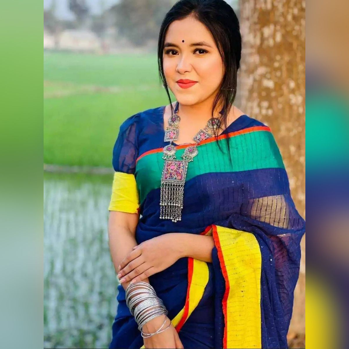 Latest Collection With Trendy Design Tangail Tat Cotton Chumki Saree For Women