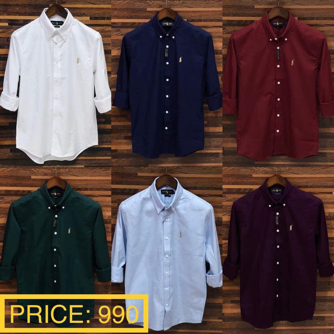 ( 6 ) pize Stylish Regular Slim Fit Blank Cotton Long Sleeve Formal Shirt For Men
