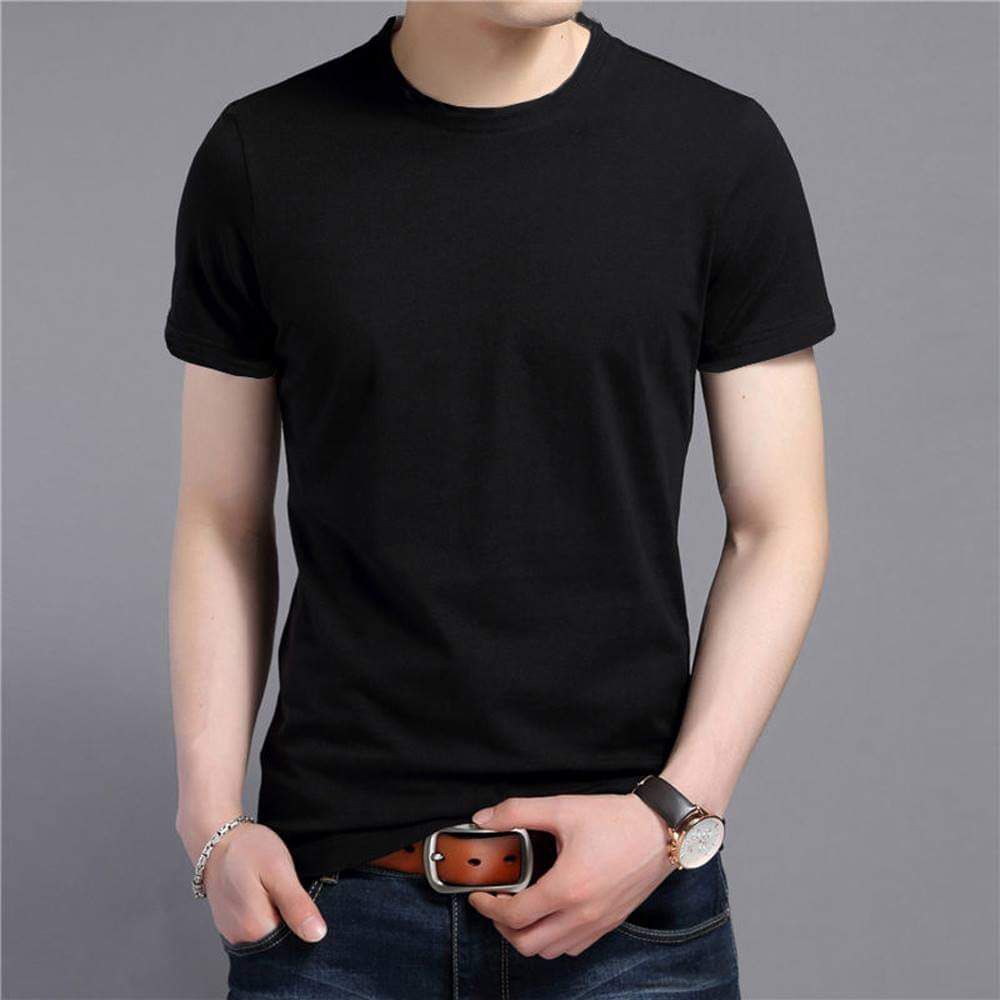 cotton solid short sleeve tshirt for men