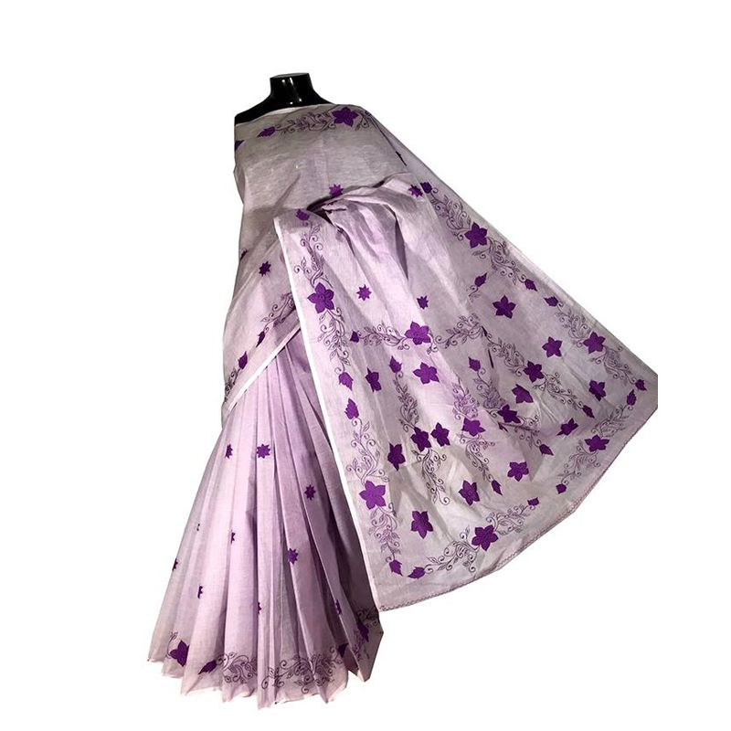 Light  Purple  Cotton  Saree  for  Women