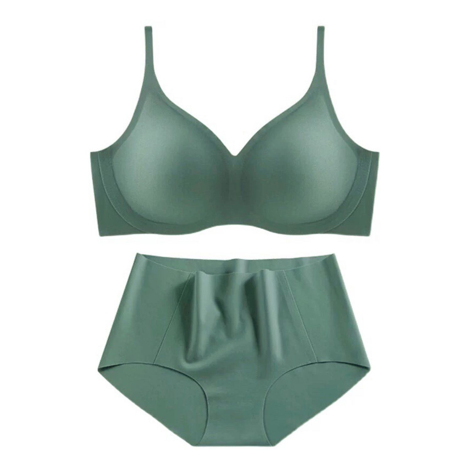 Bra Briefs Set Solid Color Seamless Nylon Women Adjustable Strap Underwear Set for Women