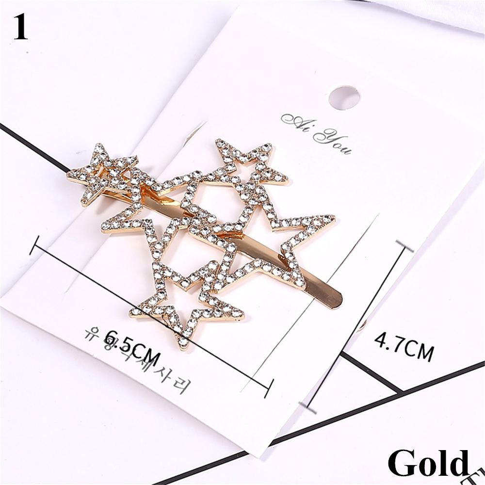 【ALLGOOD】1PC Crystal Hair Clips Barrette Zircon Hairpin Pin Hair Accessories Star Snow