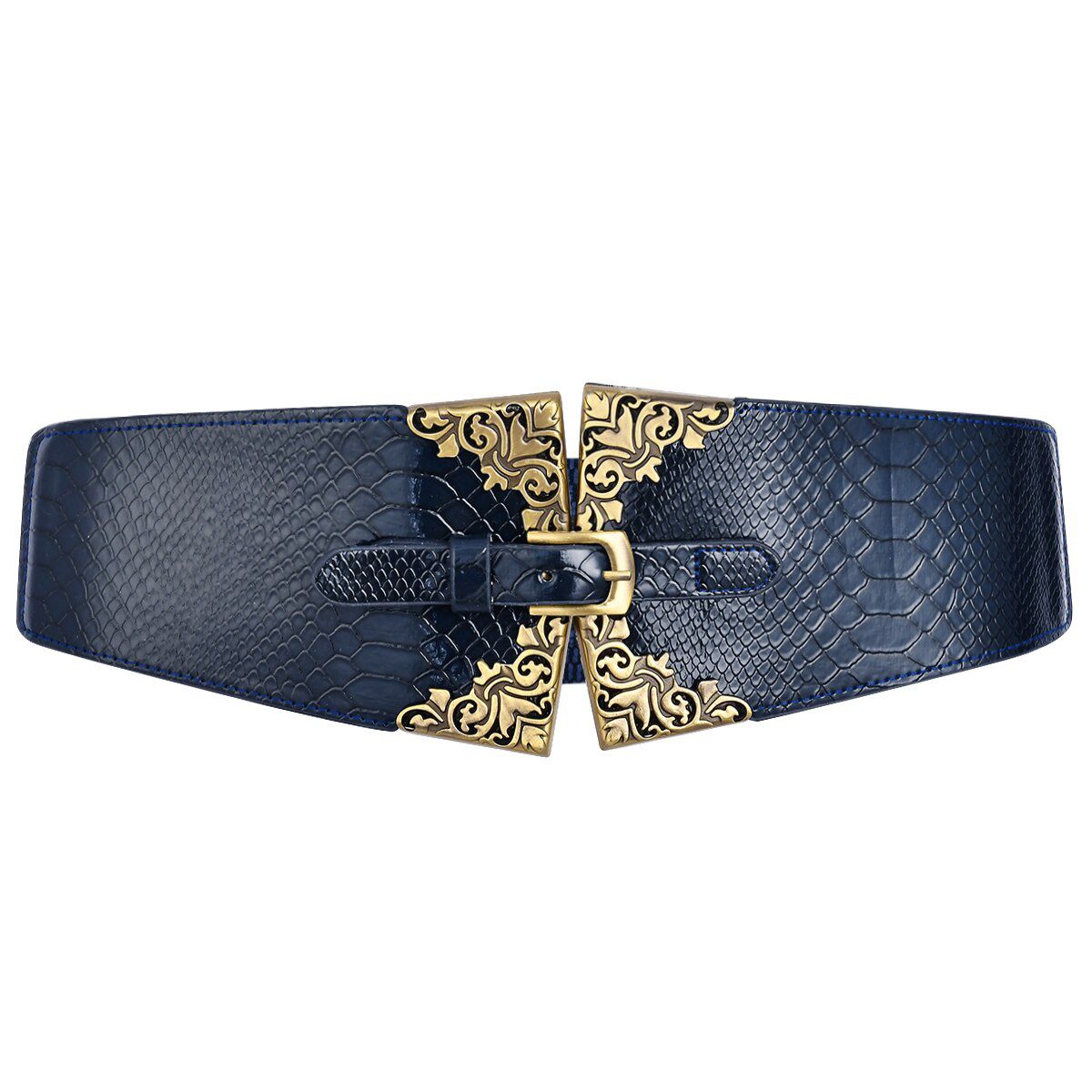 Crocodile Pattern Belts for Women Fashion Adjustable Waist Belt PU Leather Metal Buckle Pin Belt Ladies Dress Wild Waistband