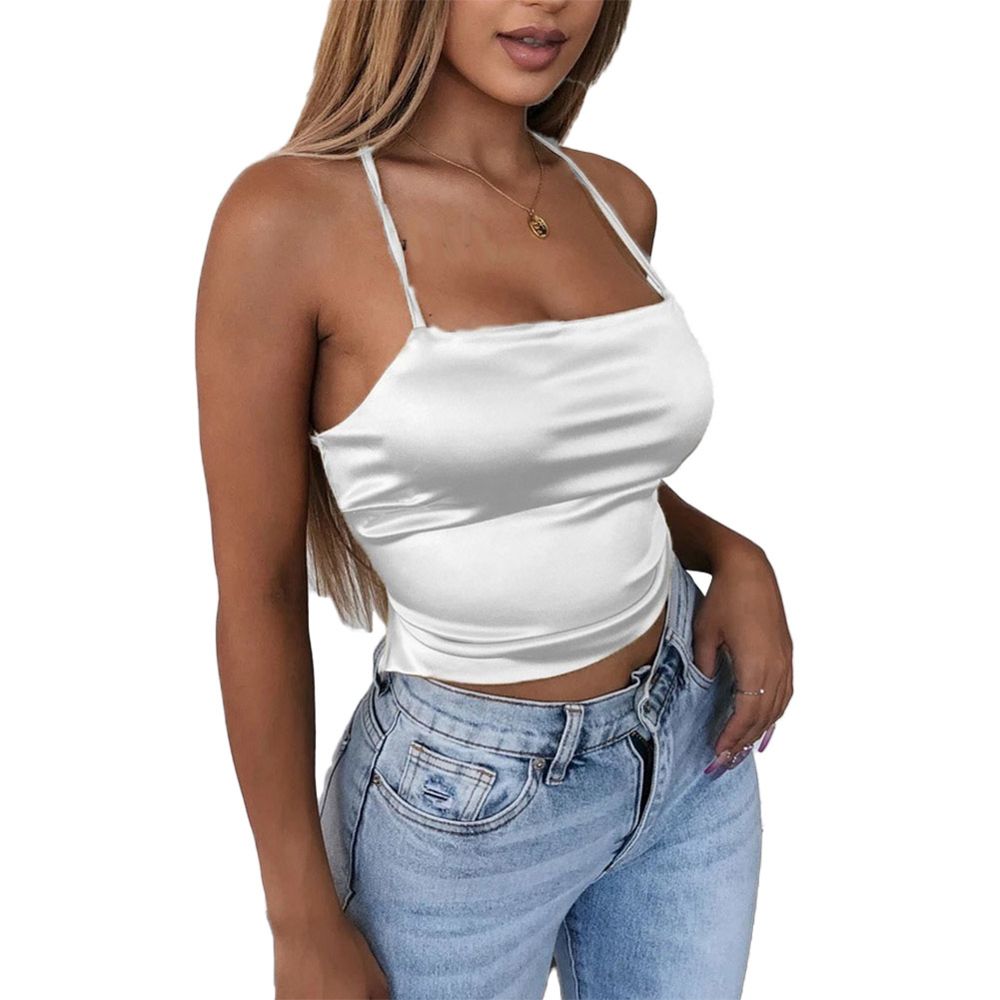 Women Camisole Sleeveless Backless Back Bandage Vest Blouse Top