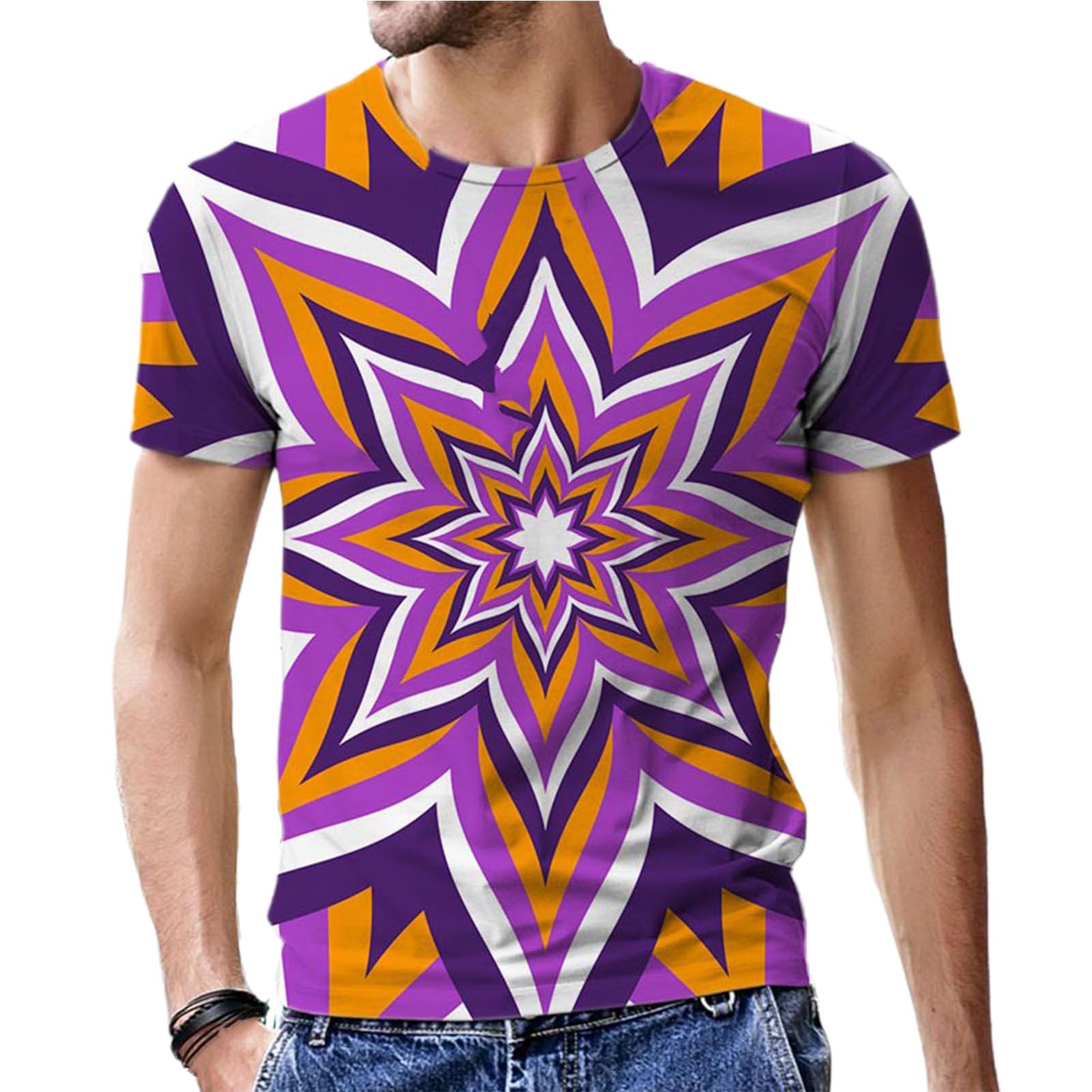 Summer T-shirt Optical Illusion Wear-resistant Summer Top