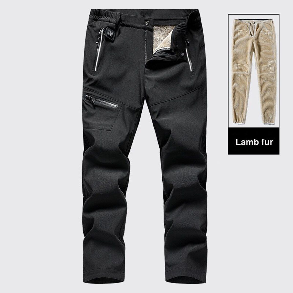 Winter Men Women Heated Lamb Pants Chng USB Trousers Fish Camp Trekking Hike Climb Ski Oversized Waterproof Outdoor 8XL