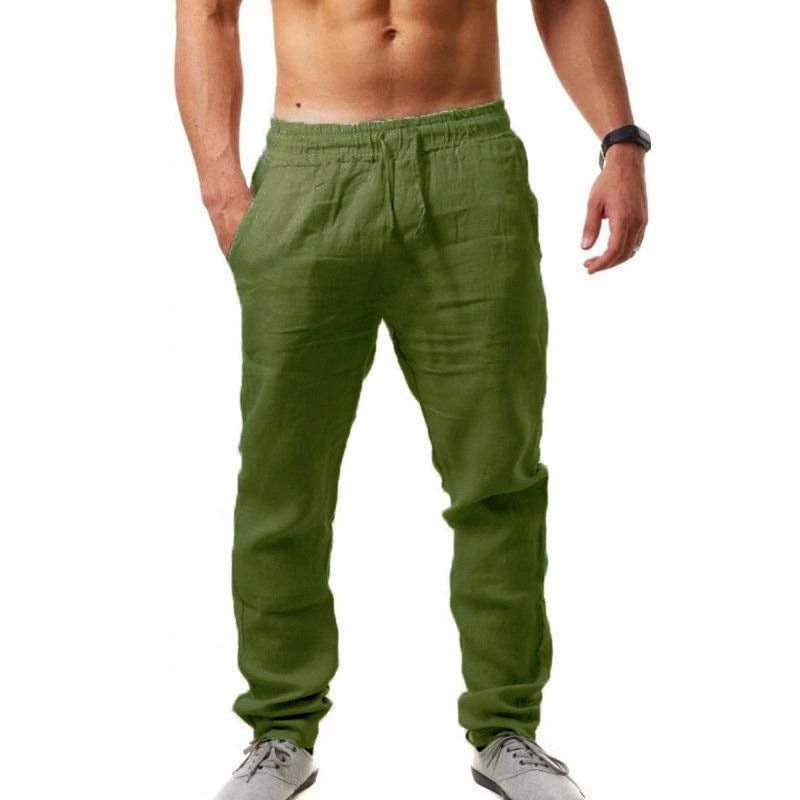 Classic Men Casual Trousers Thin Solid Color Elastic Waist Straight Loose Pants Mens Comfortable Autumn Breathable Sweatpants