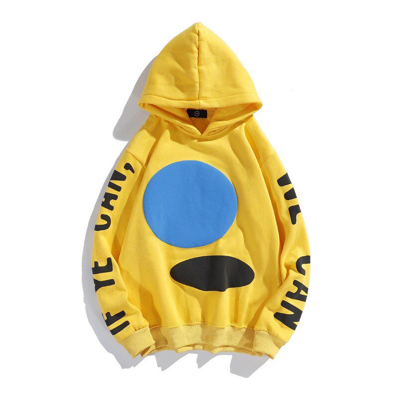 Kanye West Graffiti Letter Print Plus Velvet Sweatshirt Men Women Harajuku Fleece Hoodie  Hop Stranger Things Hooded Hoodies