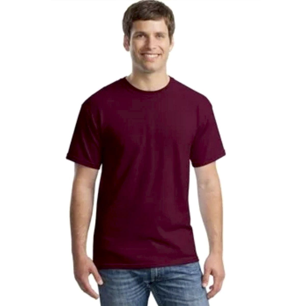 High Quality Solid Colour Half Sleeve Cotton T-Shirt for Men ( Maroon ) - 1 pc