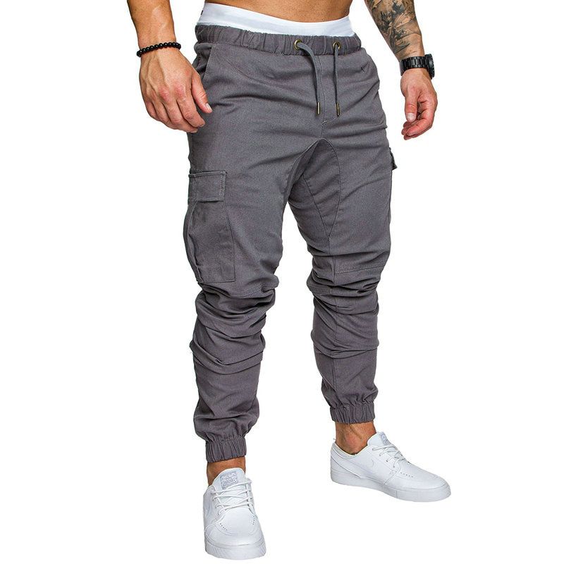 Autumn Men Pants  Hop Harem Joggers Pants New Male Trousers Mens Joggers Solid Multi-pocket Pants Sweatpants M-