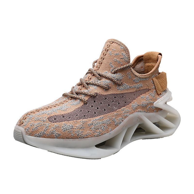 Patent Style Sole Men's Shoes Mesh Tide Shoes Summer Breathable Wild Soldier Running Shoes Flying Woven Men's Casual Sports Shoes  Men's Shoes Shock Absorption Running Shoes