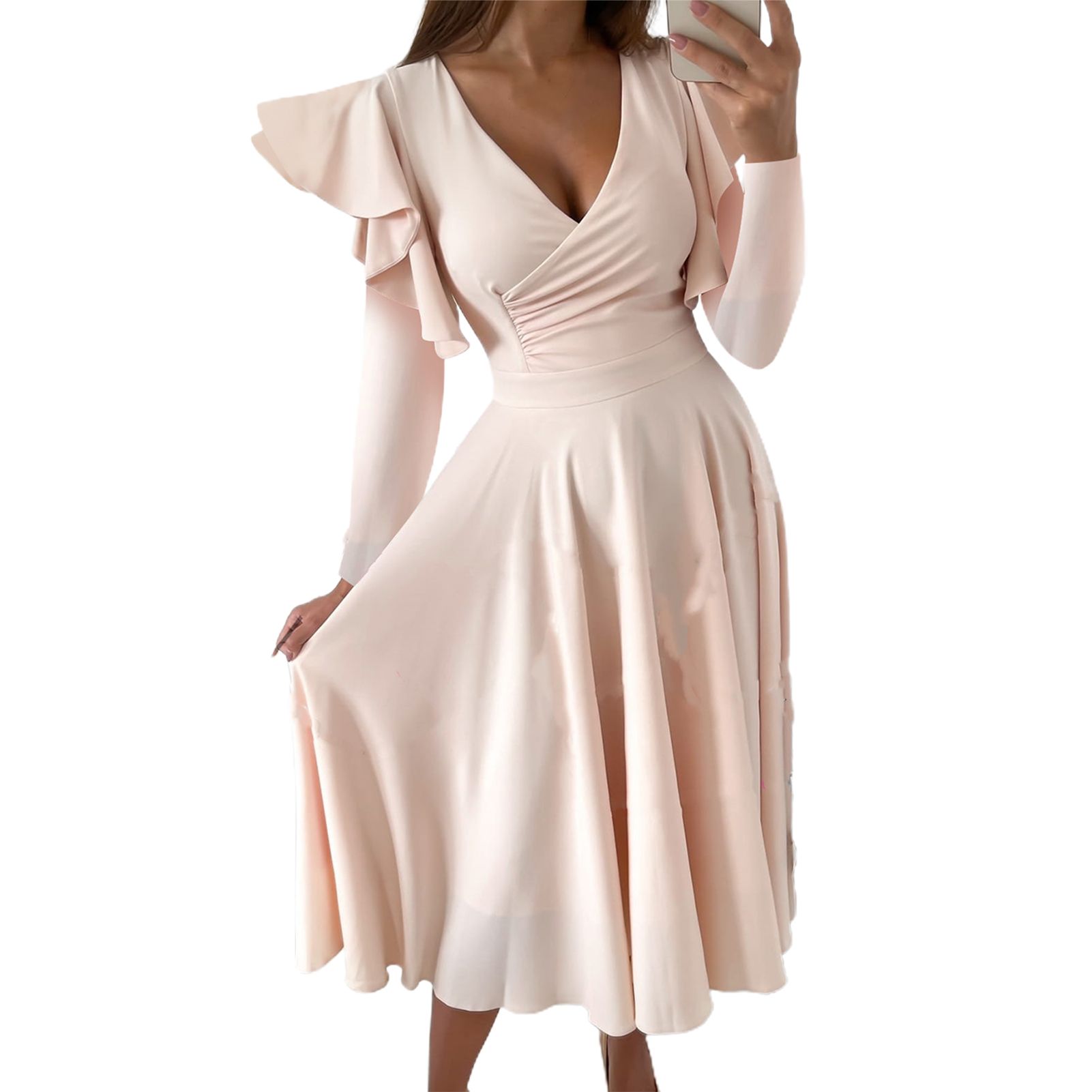 Long Dress Skin-friendly Anti-wrinkle Long Banquet Lady Elegant Dress