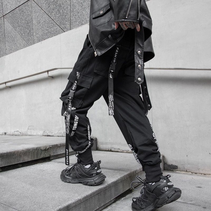 Harajuku Fashion Mens Hip Hop Clothing Streetwear Cargo Plaid Pants for Male Joggers Harem High Street Polyester Sport Trousers