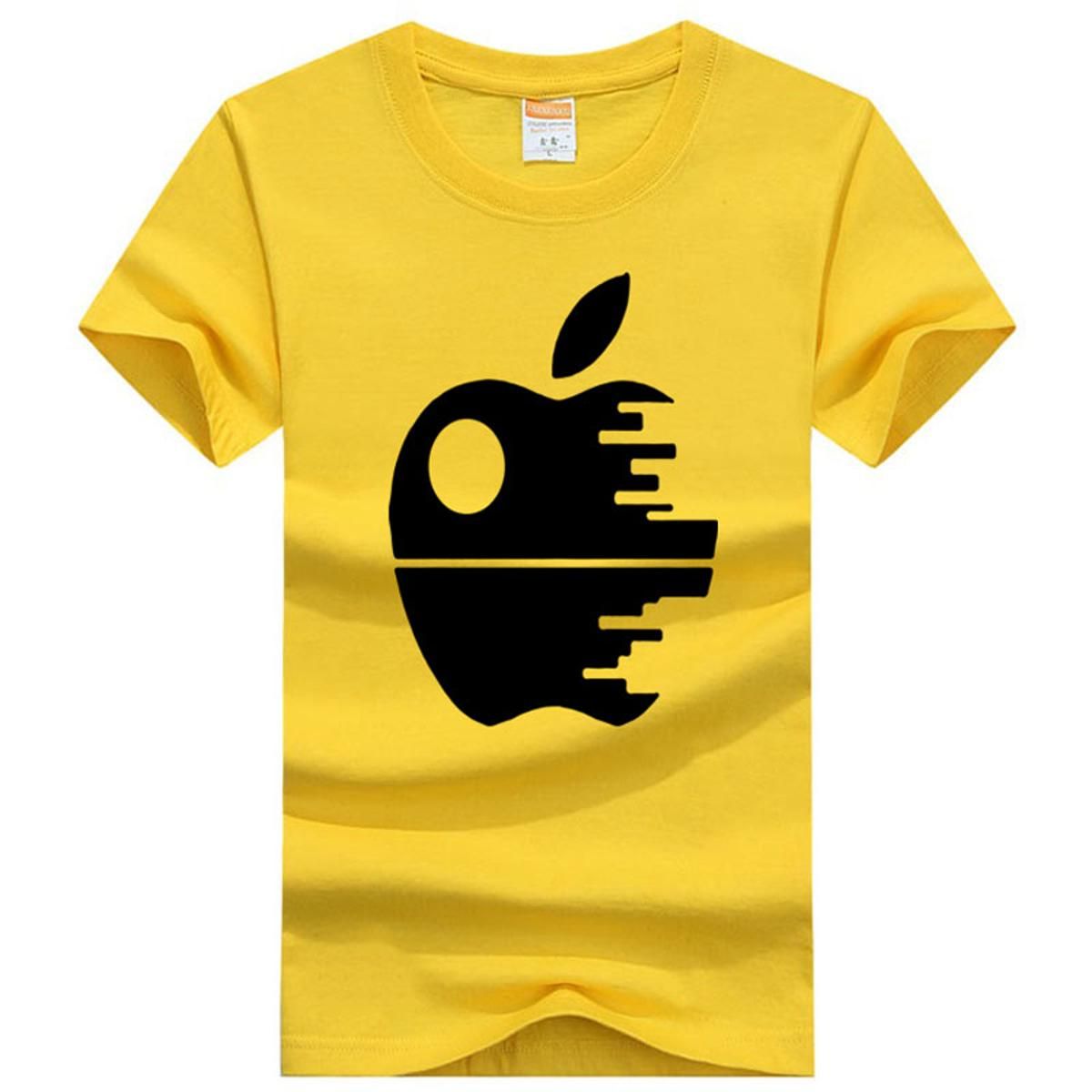 apple Attitude Stylish Men Short Sleeve T-Shirt Street Smart Fitness Quick Dry TShirt High Quality Digital Printing New Season - T-Shirt