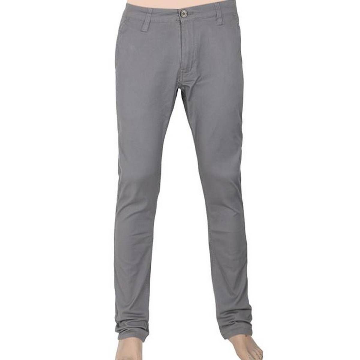 Gray Twill Chino Pant For Men