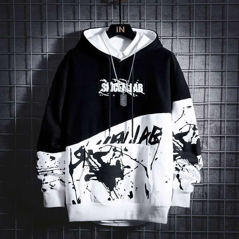 Men's Casual Hoodie Men Black White Letter Print Hoodies Jacket Sweatershirts Hoodie Care Sweater Men's Blacktipe Hodie Reglan Hoodies