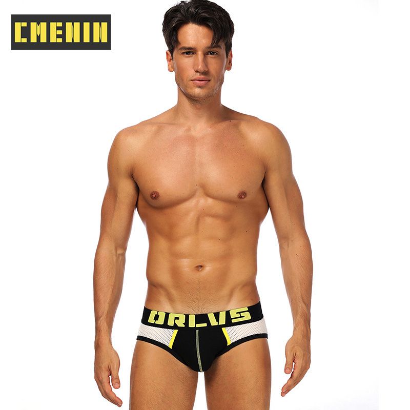 CMENIN 1pcs ORLVS (1 Pieces) Breathable Ice Silk  Underwear Men Jockstrap Briefs  Men Underpants Male Panties Print Mens Innerwear OR155