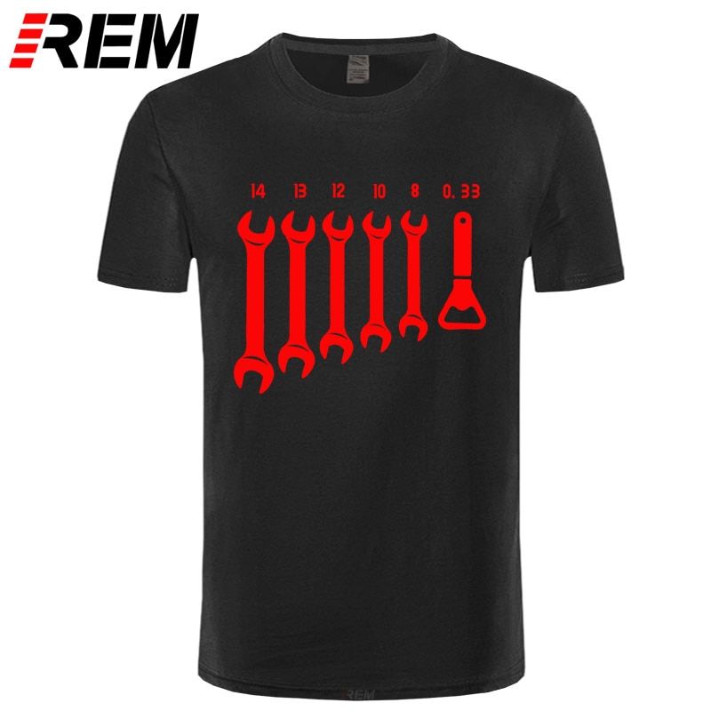 Screw Wrench Opener Mechanic T-Shirts Men Car Fix Engineer Cotton Tee Short Sleeve Funny T Shirts Top Tee Men's Clothes