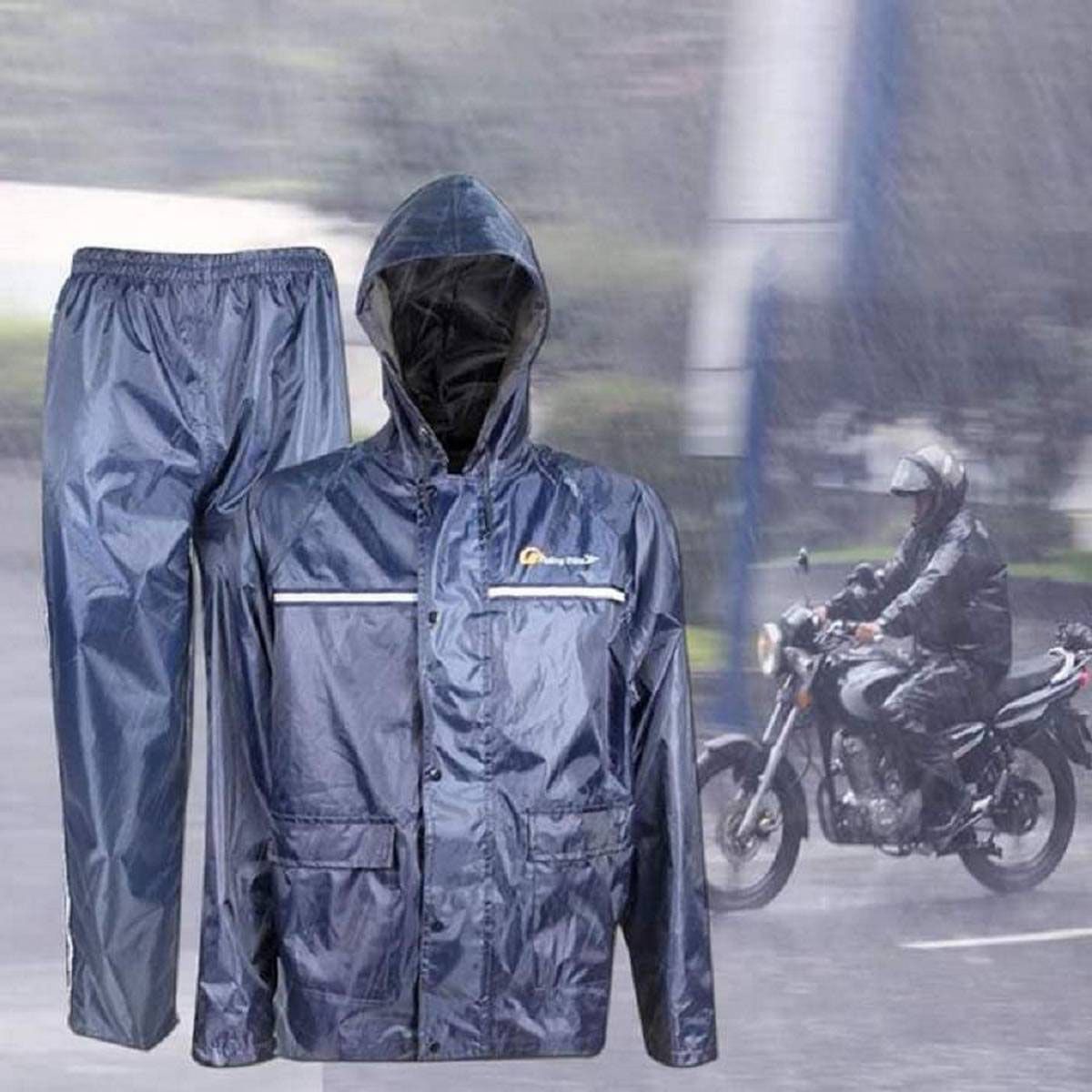 Double Part Rain coat Waterproof -Dark blue
