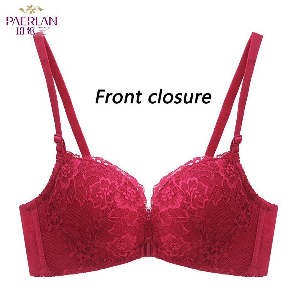 Women Wire Free Front Button Adjustable Underwear Female Seamless  One-Piece Glossy Push Up Solid Wireless Comfortable Bra