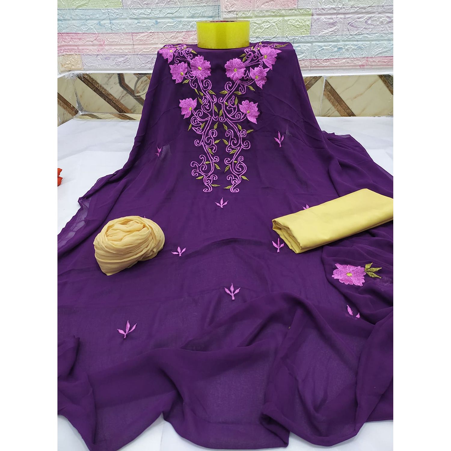Indian Georgette/Jorjet  Embroidery Work Salwar Kameez For Women - Three Piece