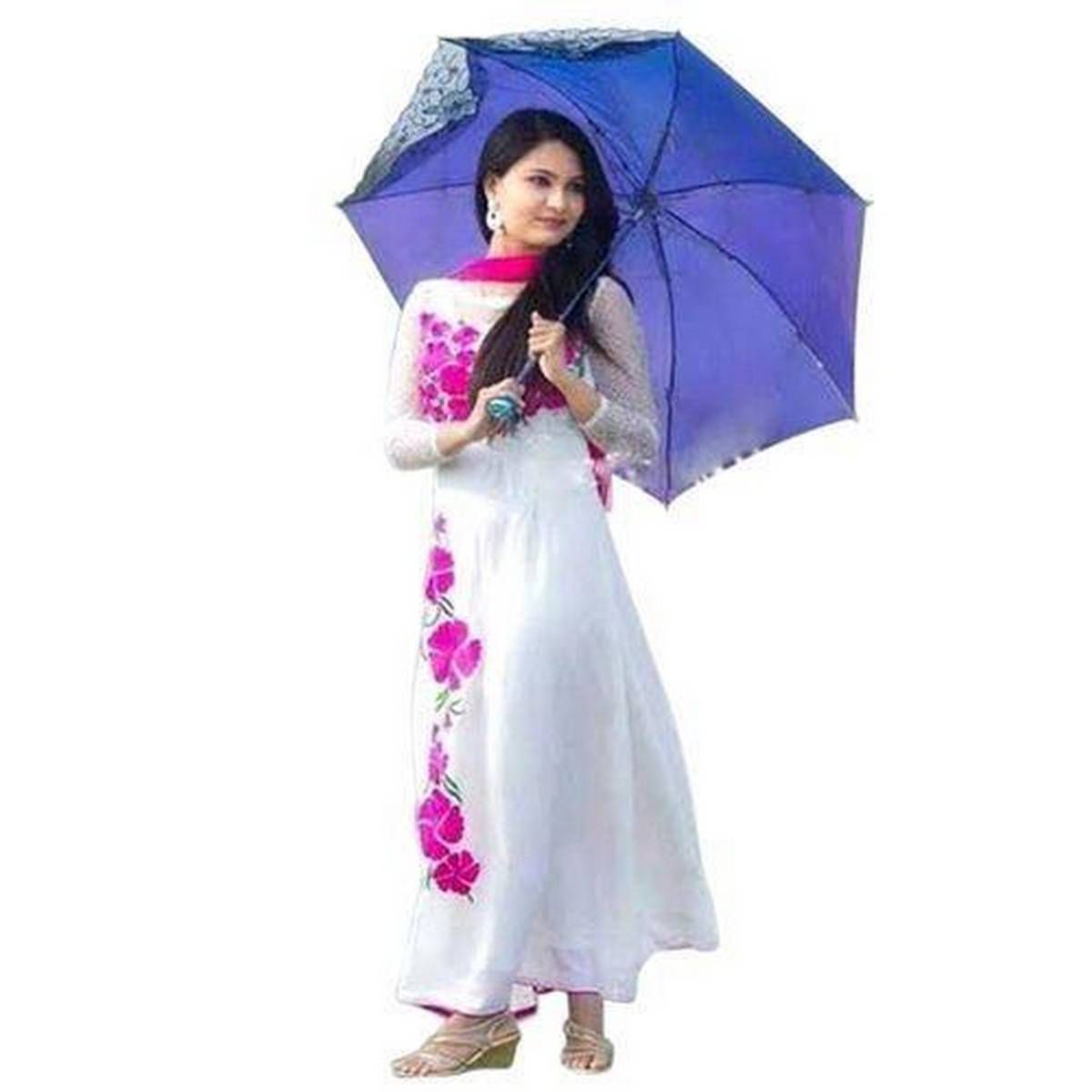 Unstitched Off White Cotton Block Printed Salwar Kameez For Women