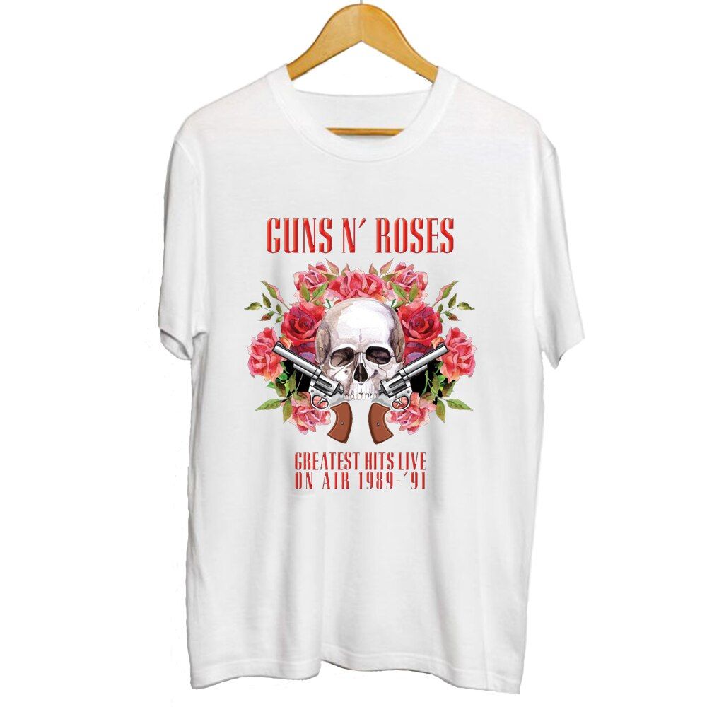 Fashion Rock N Roses Band T-Shirt Men Clothes Black&White Heavy Metal Tops 3D Print Hop Tees Large Size M-3XL